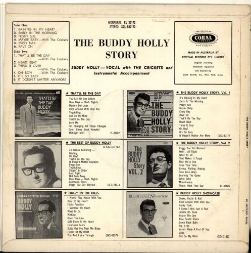 Buddy Holly The Buddy Holly Story Australian vinyl LP album